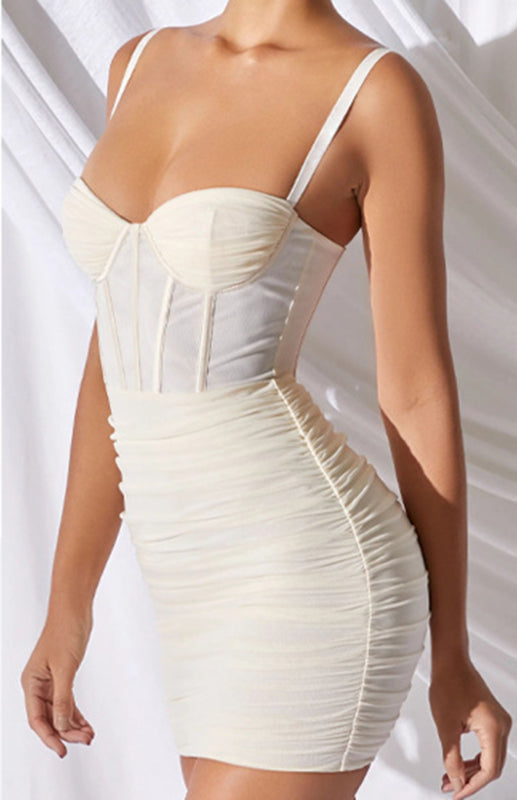 Aspyn Pleated Dress- Cream