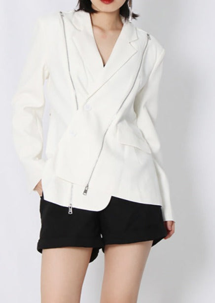 Rumi Metal Detail Blazer - White