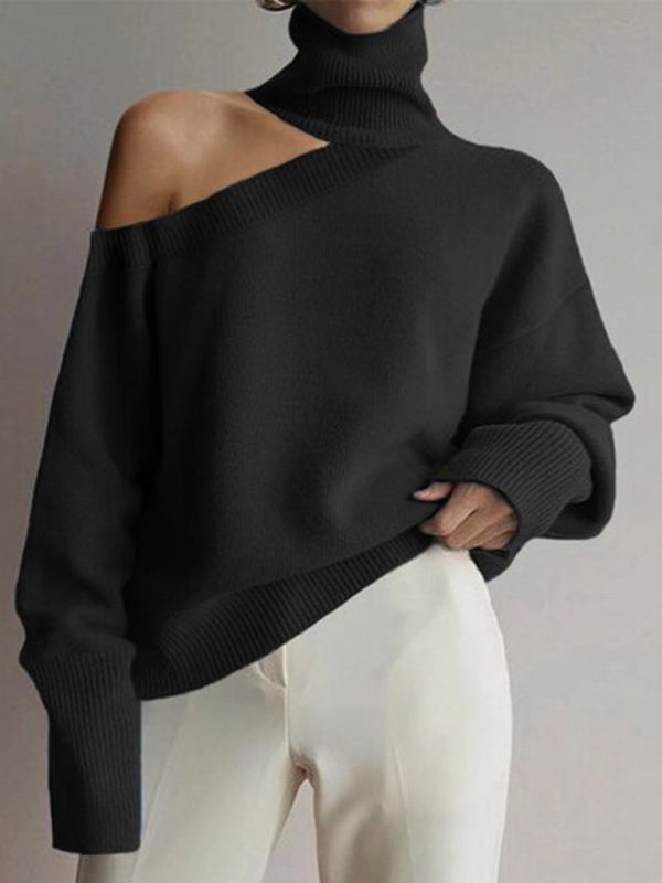 Haydyn Cold Shoulder Sweater - Black