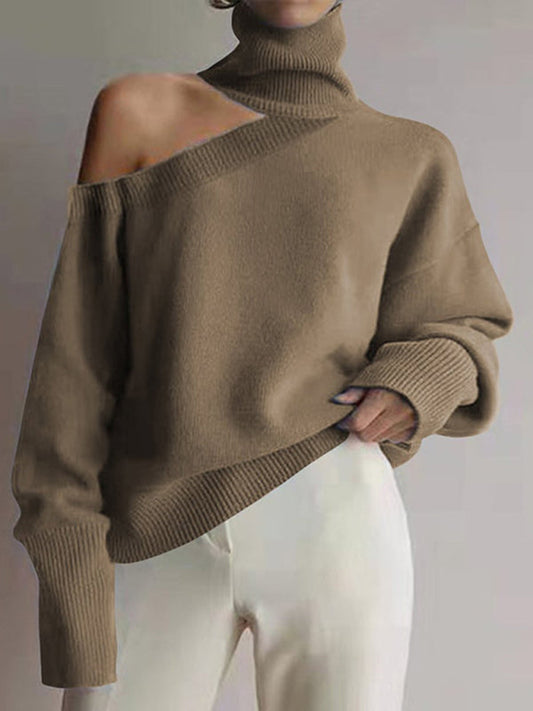 Haydyn Cold Shoulder Sweater - Brown