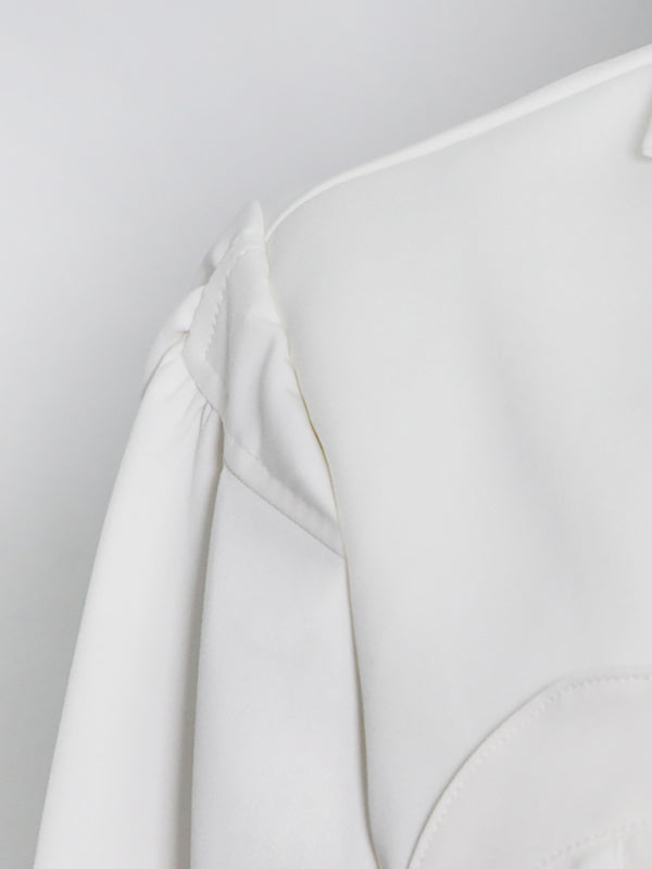 Lennon Hollow Waist Blazer - White