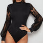 Tavyn Lace Sleeve Bodysuit - Black