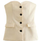 Reviah Strapless Button Set - Cream