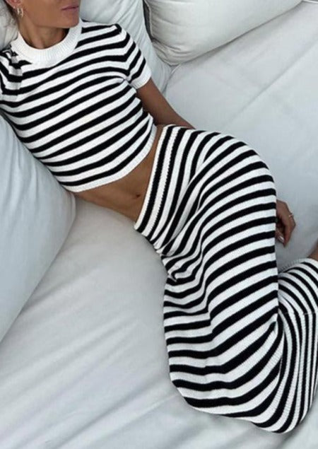 Nixx Chenille Knit Set - Black + White