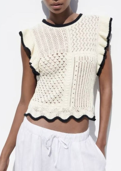 Zabella Knit Top - White